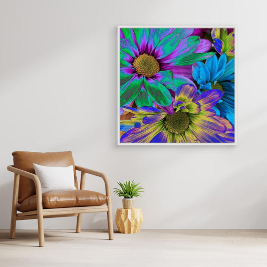 RAINBOW DAISIES 1 by WalkinHISlight.art - Fine Art Canvases