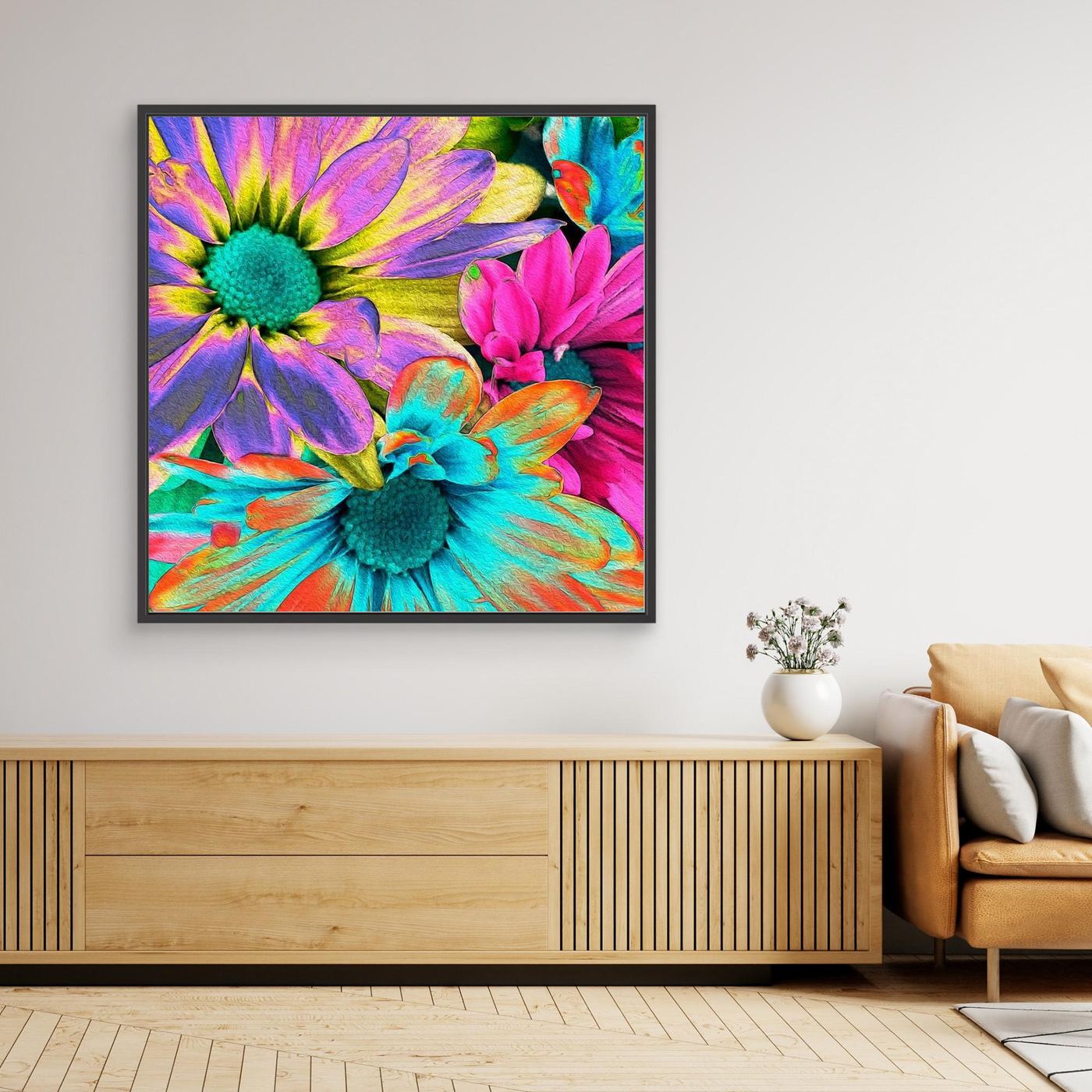 RAINBOW DAISIES 2 by WalkinHISlight.art - Fine Art Canvases