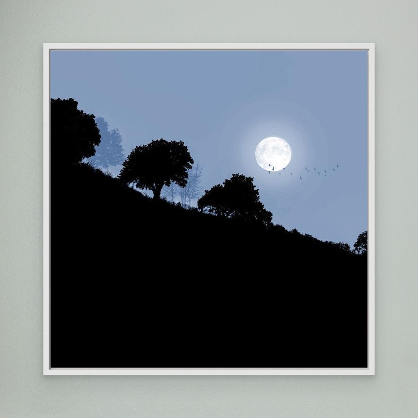 FAIR MOON RISING 'Blue'  by WalkinHISlight.art - Fine Art Canvases