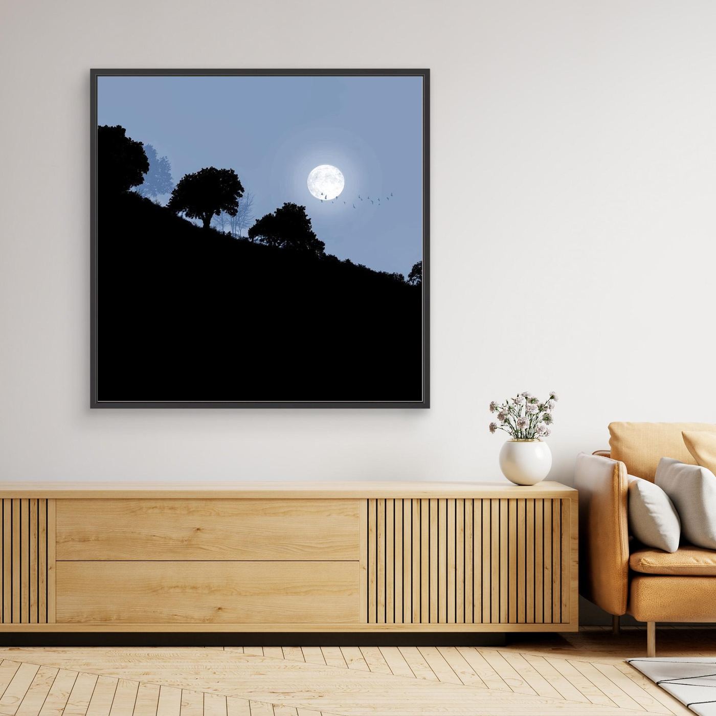 FAIR MOON RISING 'Blue'  by WalkinHISlight.art - Fine Art Canvases