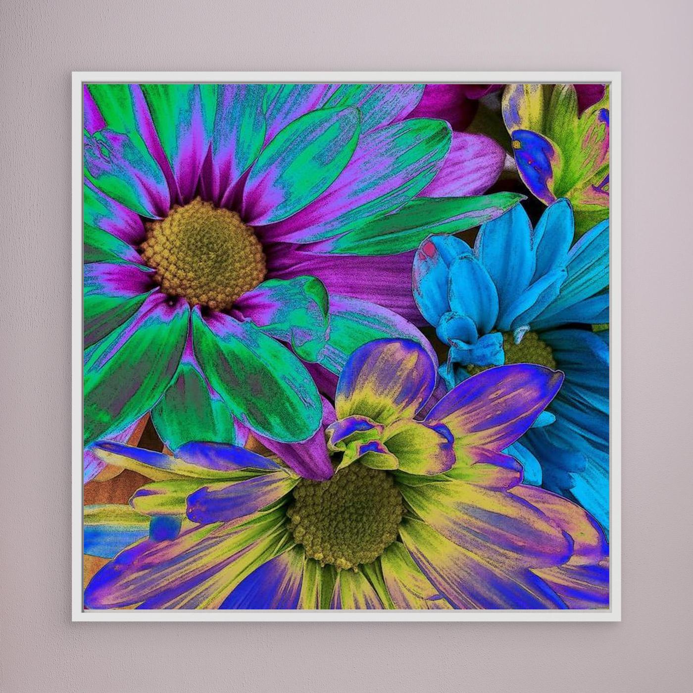 RAINBOW DAISIES 1 by WalkinHISlight.art - Fine Art Canvases