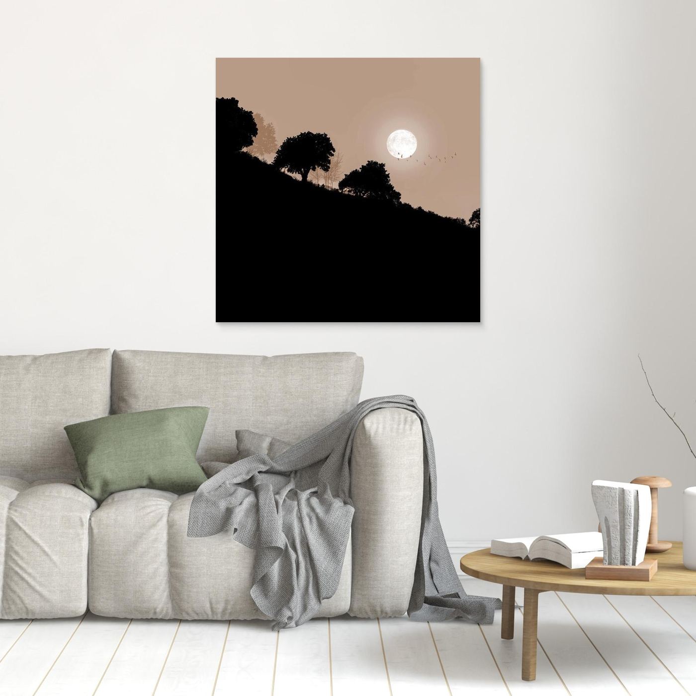 FAIR MOON RISING 'Sepia'  by WalkinHISlight.art - Fine Art Canvases