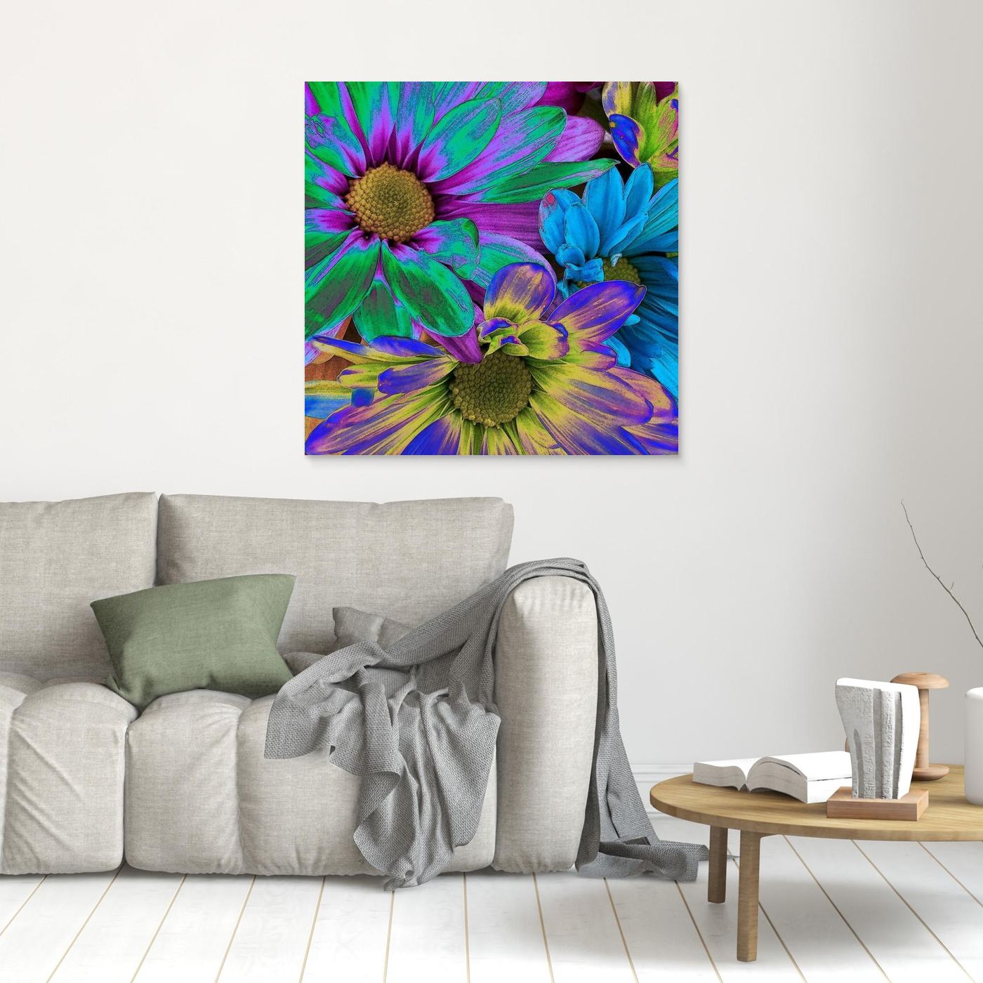 RAINBOW DAISIES 1 by WalkinHISlight.art - Fine Art Canvases