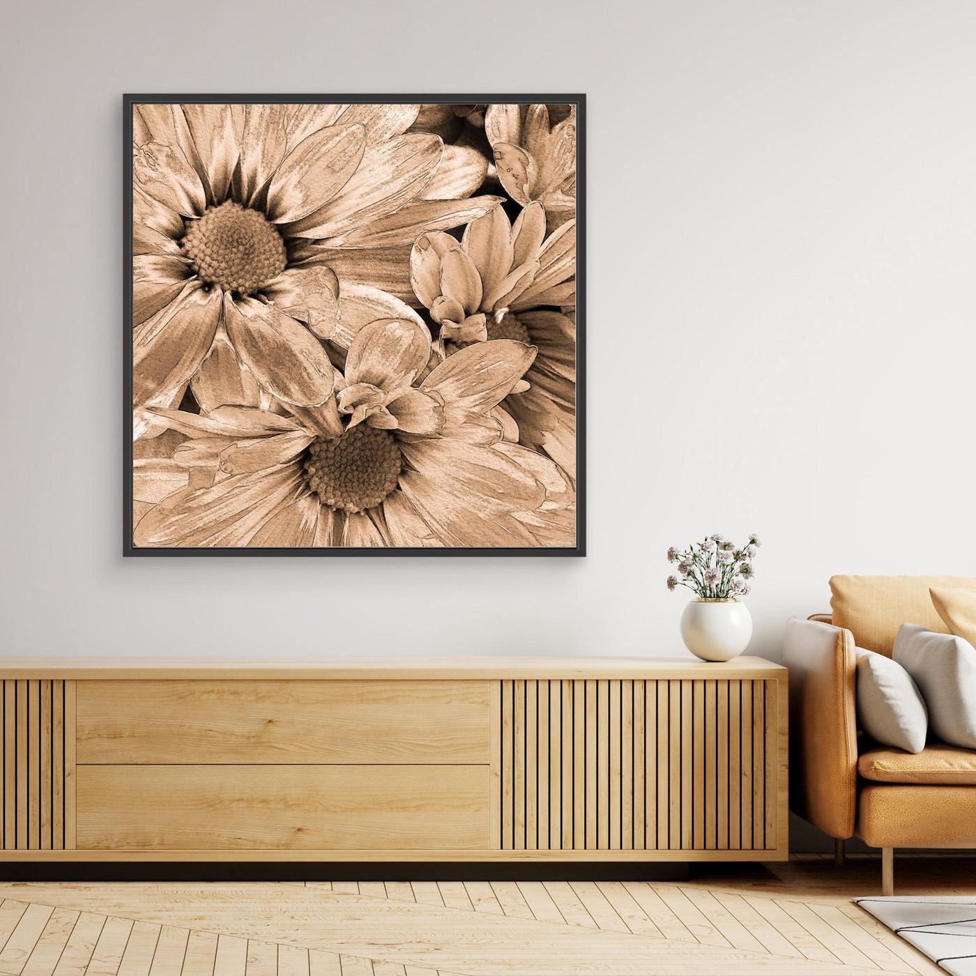 DAISIES 'Sepia' by WalkinHISlight.art - Fine Art Canvases