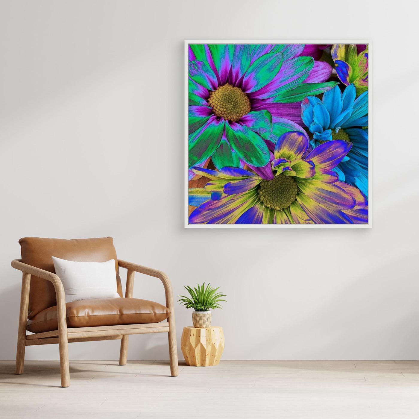 RAINBOW DAISIES 1 by WalkinHISlight.art - Fine Art Canvases