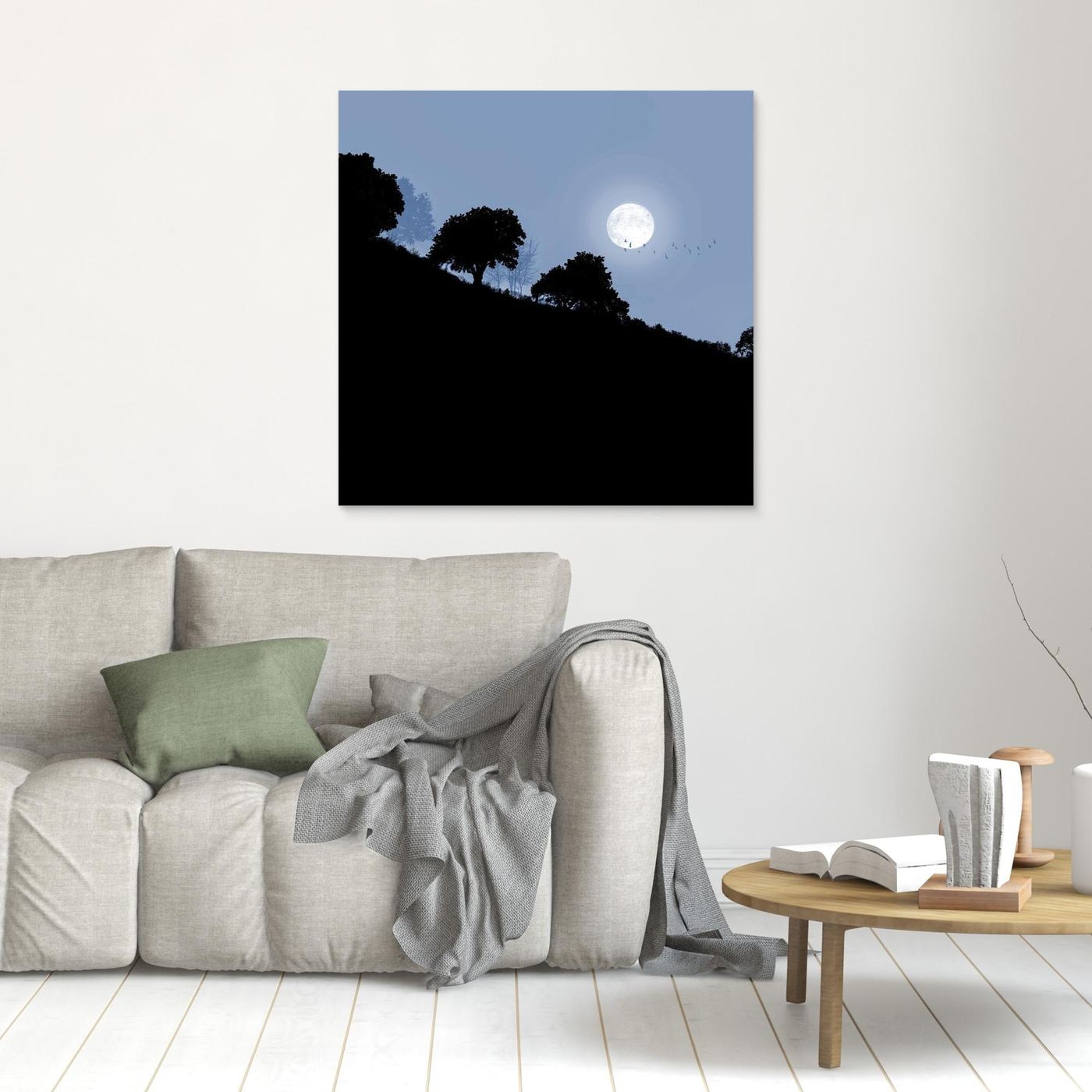 FAIR MOON RISING 'Blue'  by WalkinHISlight.art - Fine Art Canvases