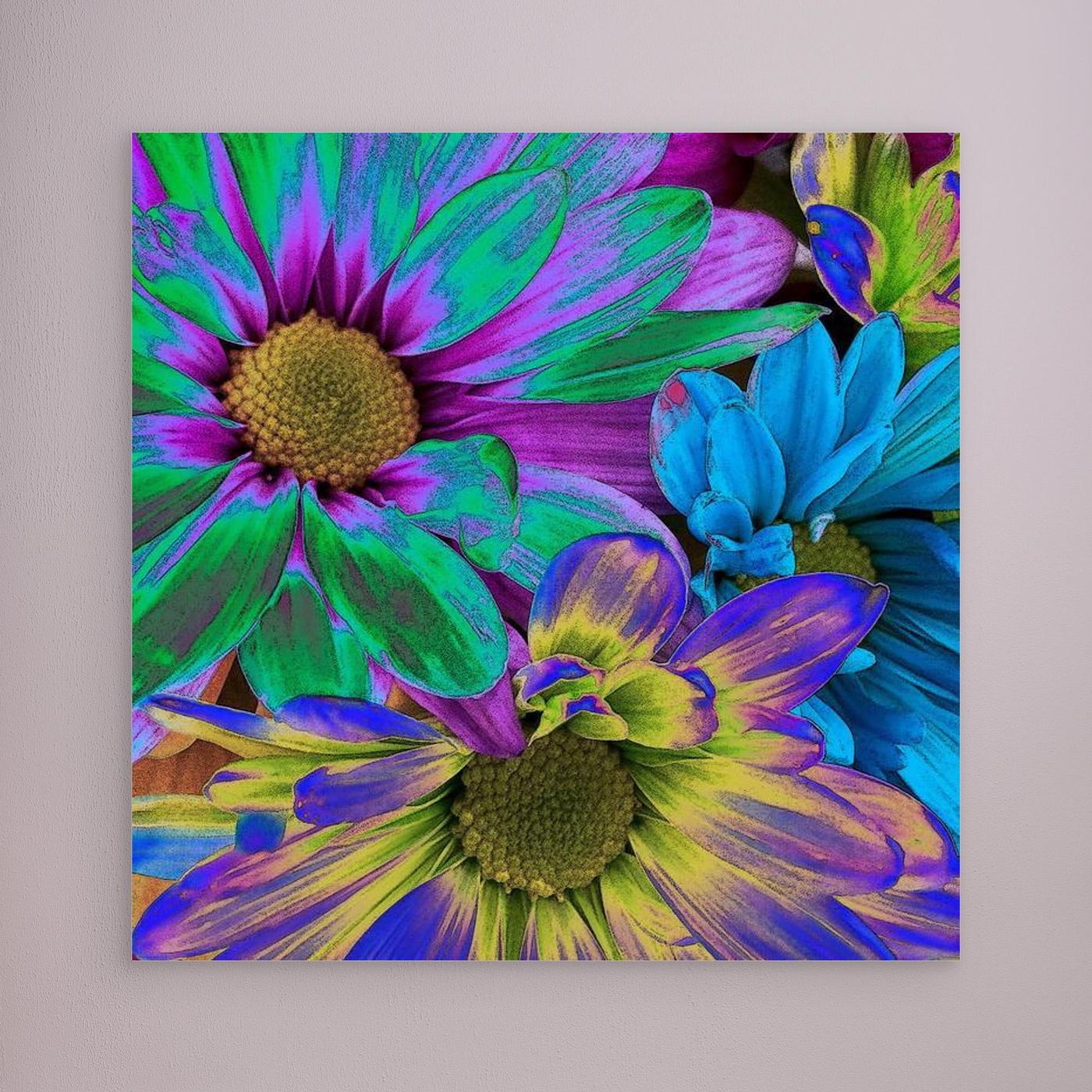 RAINBOW DAISIES 1 by WalkinHISlight.art - Fine Art Canvases