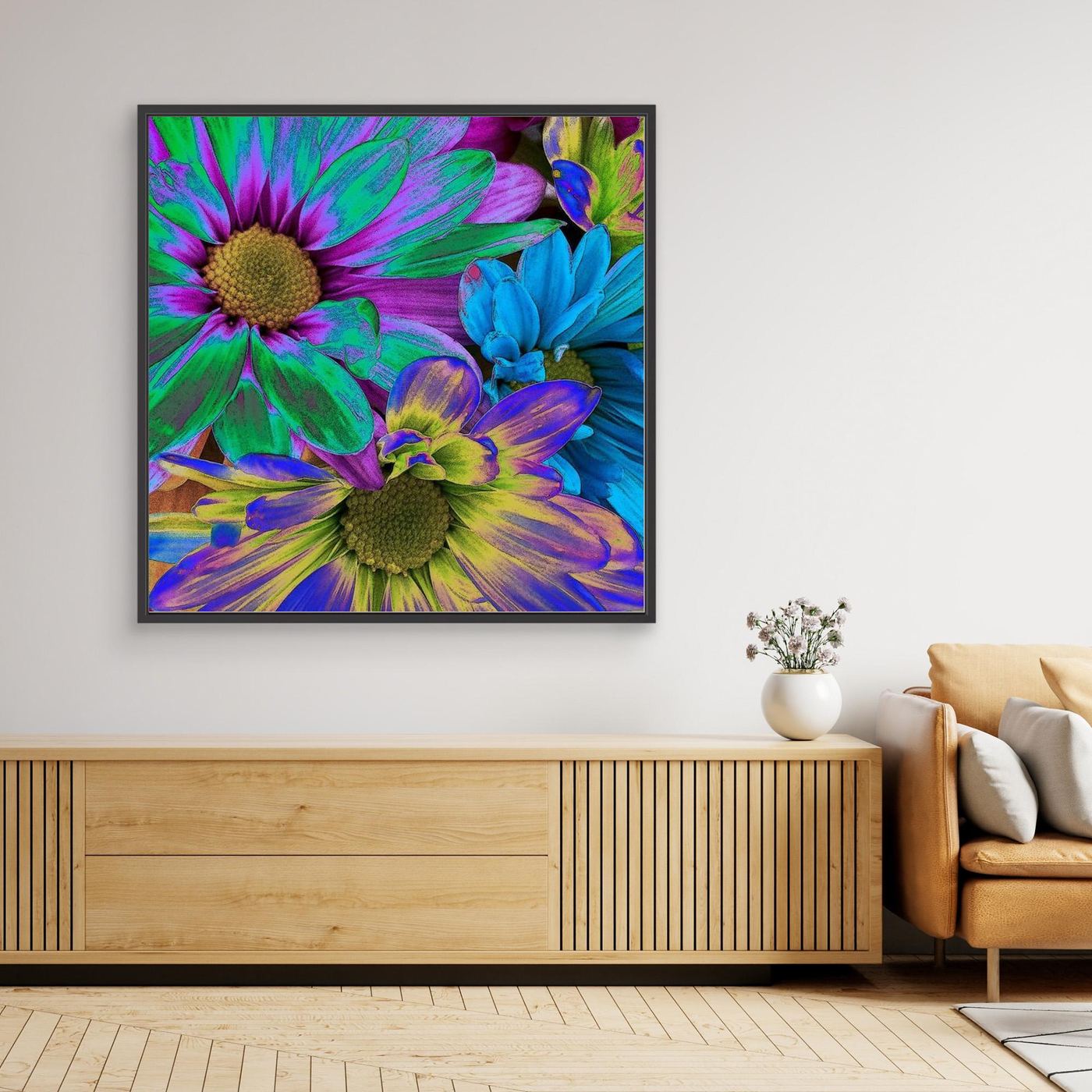 RAINBOW DAISIES 1 by WalkinHISlight.art - Fine Art Canvases