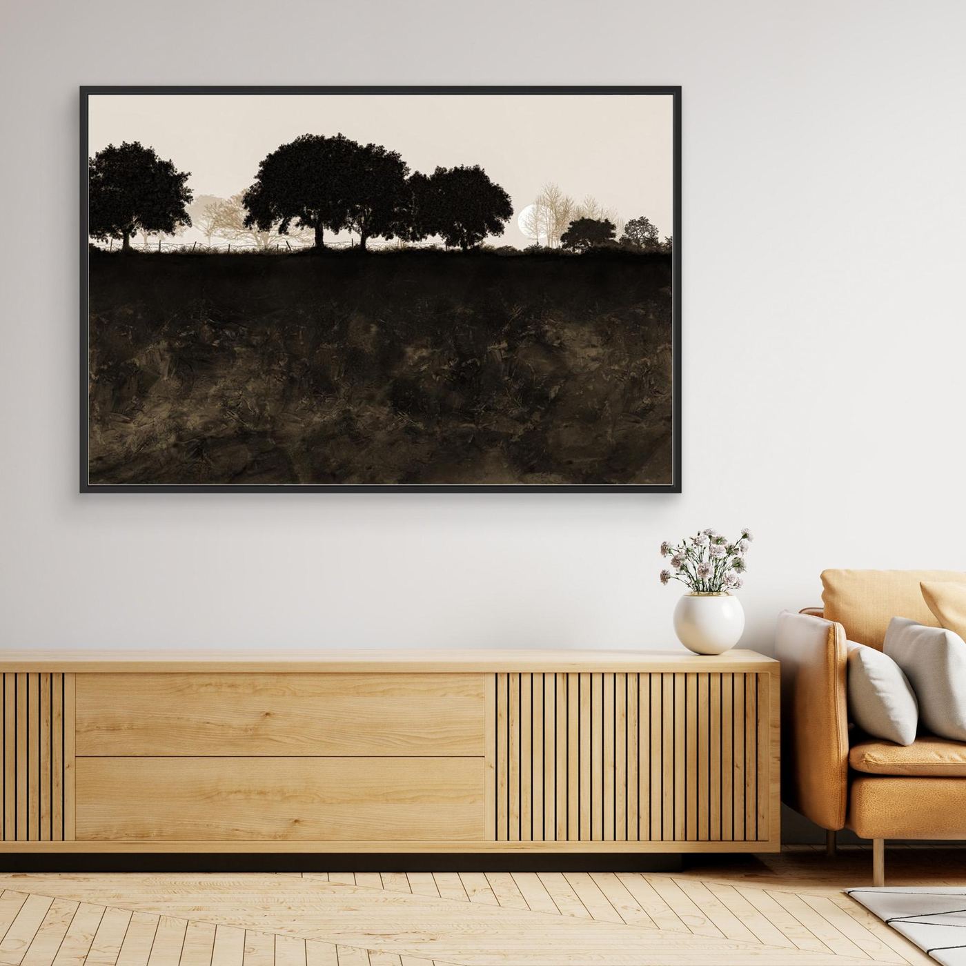 FULL MOON 'Sepia'  by WalkinHISlight.art - Fine Art Canvases