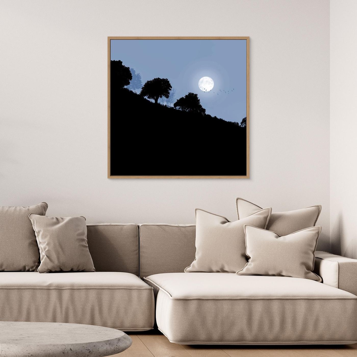 FAIR MOON RISING 'Blue'  by WalkinHISlight.art - Fine Art Canvases