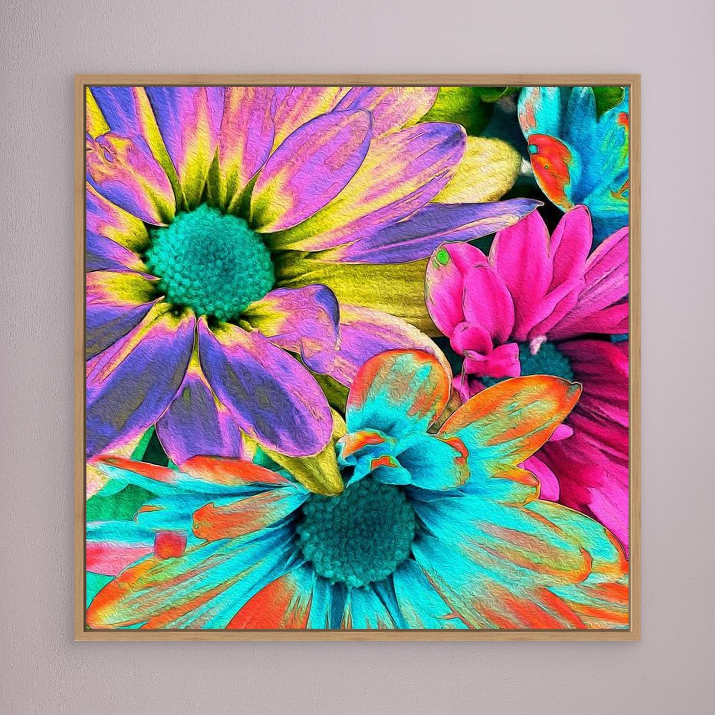 RAINBOW DAISIES 2 by WalkinHISlight.art - Fine Art Canvases