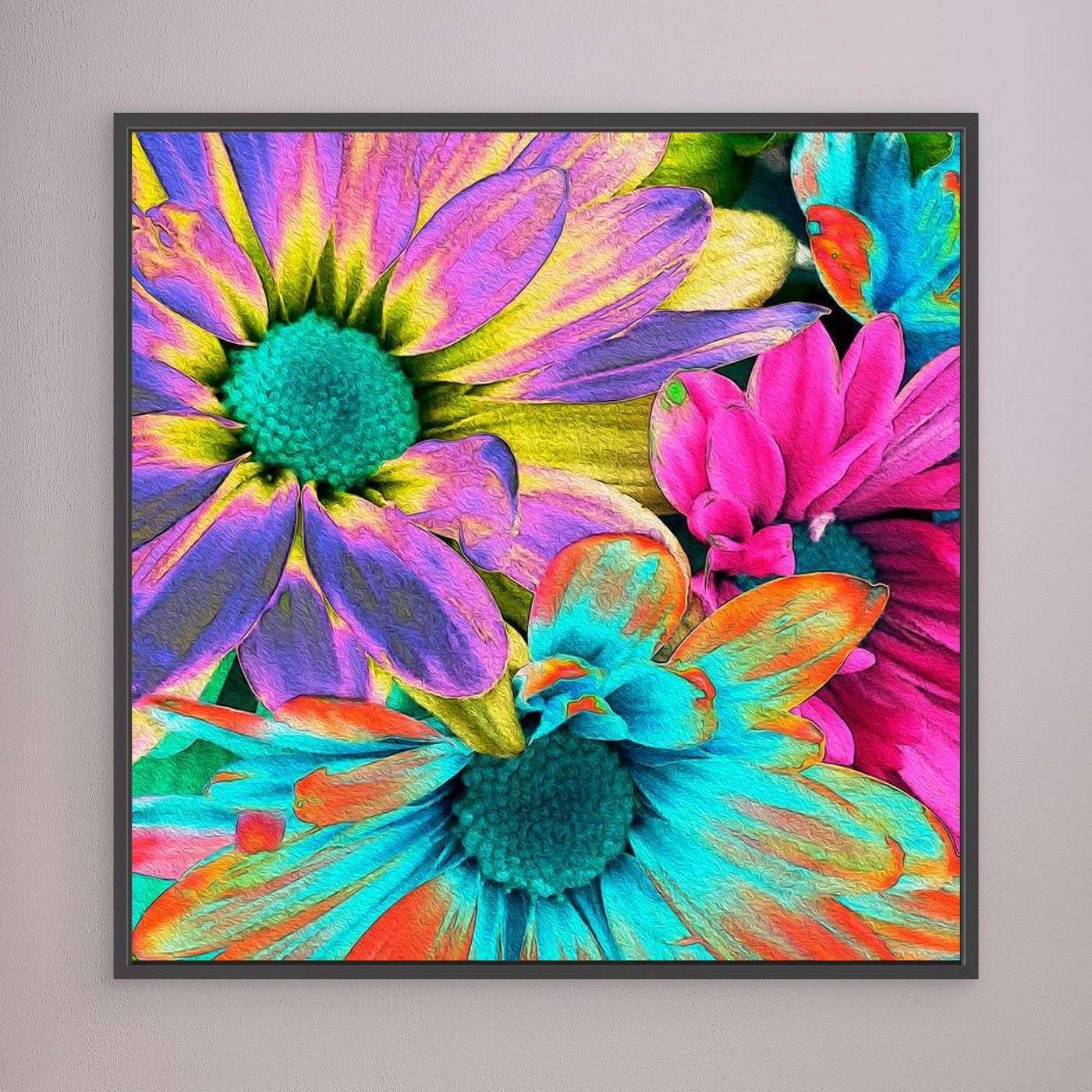 RAINBOW DAISIES 2 by WalkinHISlight.art - Fine Art Canvases