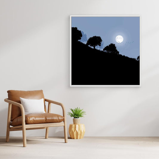 FAIR MOON RISING 'Blue'  by WalkinHISlight.art - Fine Art Canvases