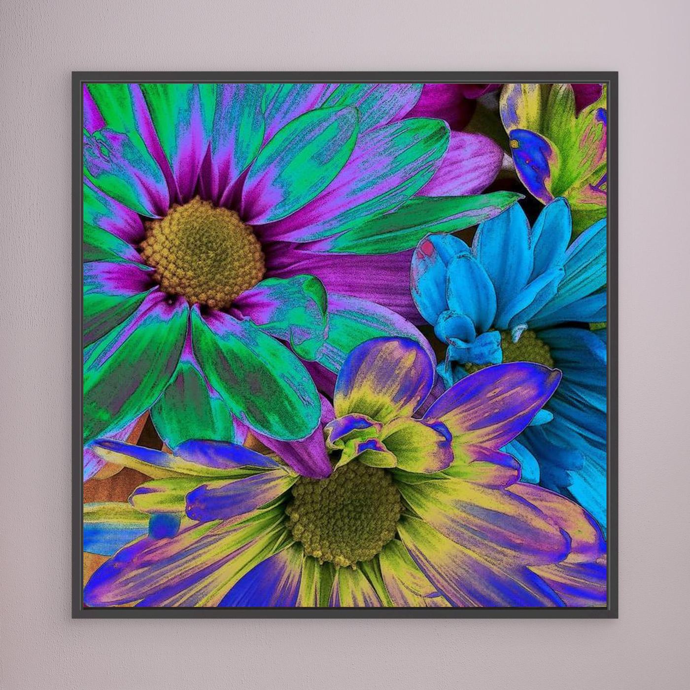 RAINBOW DAISIES 1 by WalkinHISlight.art - Fine Art Canvases